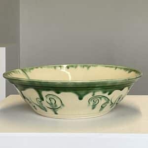 Large White/Green Bowl