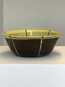 Large Yellow & Brown Bowl